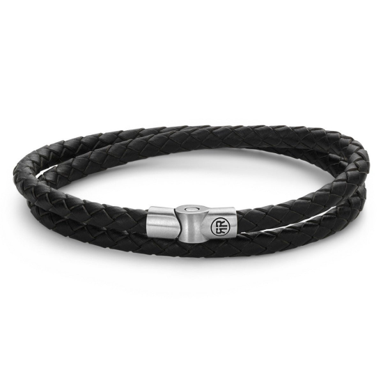 REBEL & ROSE náramek Double Round Black náramek RR-M0038-S