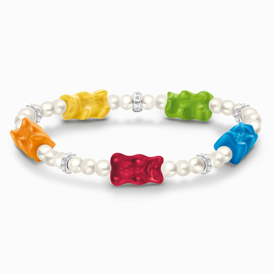 THOMAS SABO x HARIBO náramek Colourful goldbears & pearl náramek A2153-052-7