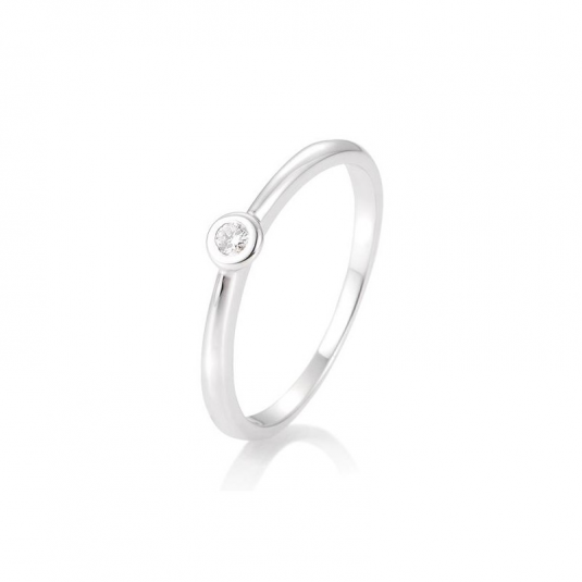 SOFIA DIAMONDS prsten z bílého zlata s diamantem 0,05 ct prsten BE41/85771-6-W