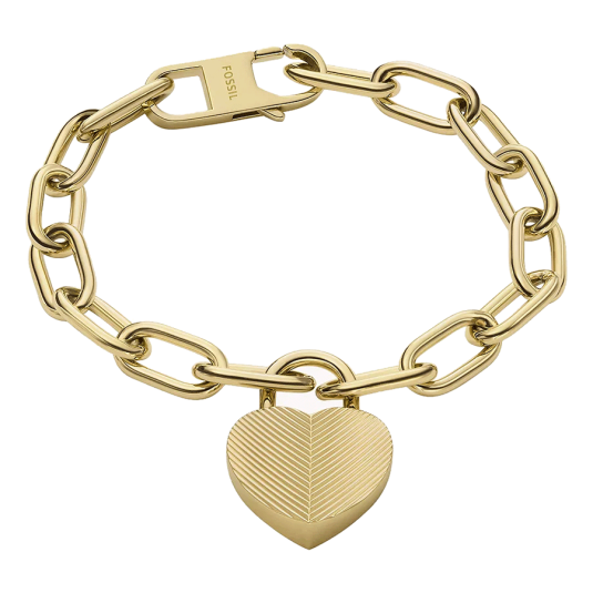 FOSSIL dámský náramek Harlow Linear Texture Heart náramek FOJF04658710