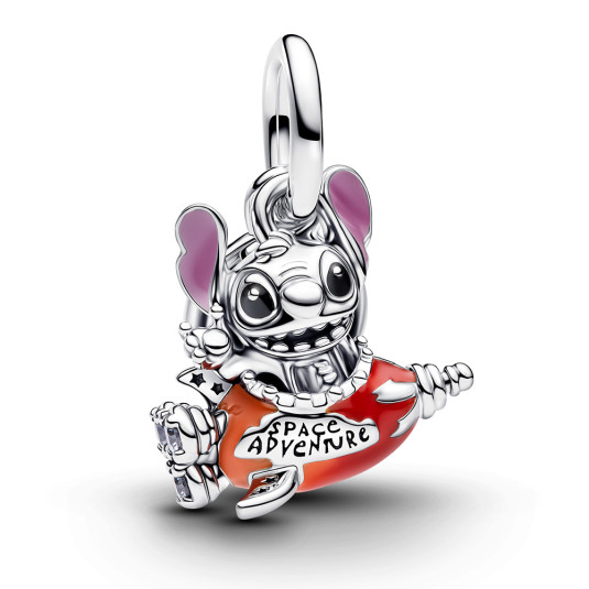 PANDORA Disney stříbrný korálek Stitch ve vesmírné raketě přívěšek 793742C01