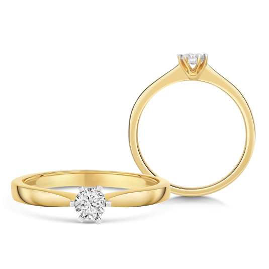 SOFIA DIAMONDS zlatý zásnubní prsten s diamantem 0,23 ct H/SI2 prsten UDRG46673Y-H-SI2