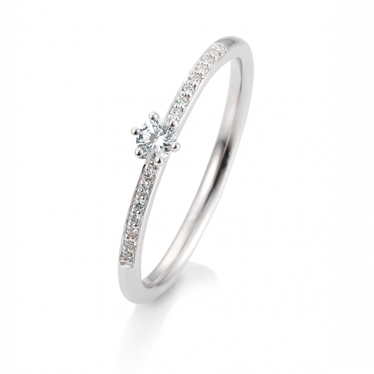SOFIA DIAMONDS Prsten 14 k bílé zlato s diamanty 0,17 ct prsten BE41/05803-W