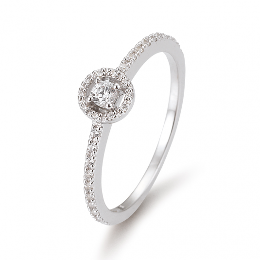 SOFIA DIAMONDS Prsten 14 k bílé zlato s diamanty 0,22 ct prsten BE41/05800-W