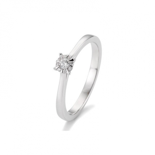 SOFIA DIAMONDS prsten z bílého zlata s diamantem 0,104 ct prsten BE41/05763-W