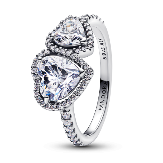 PANDORA halo gyűrű Szív M-193659C01 - Szofia.hu