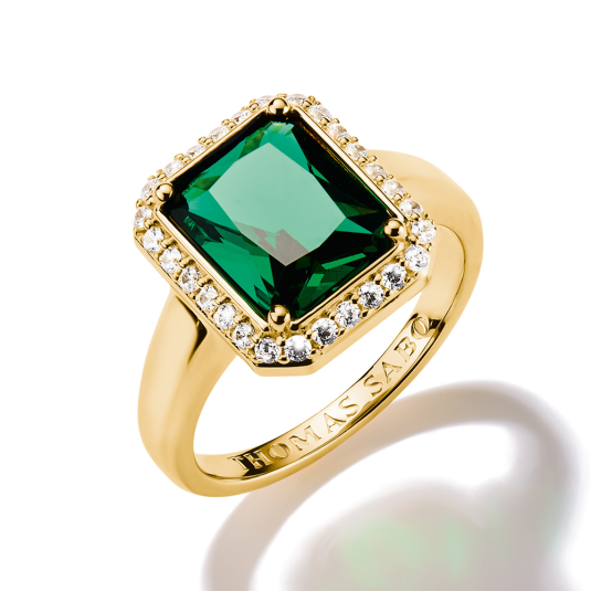 THOMAS SABO prsten Green Octagon Stone prsten TR2508-971-6