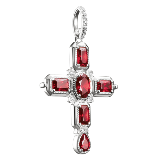 THOMAS SABO prívesok Cross with Red Zirconia PE987-051-10