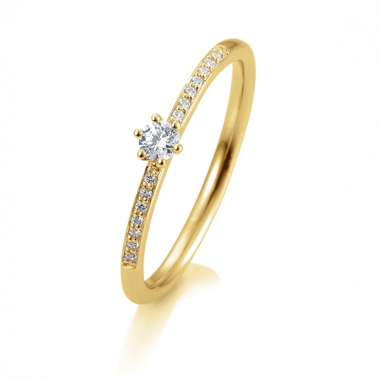 SOFIA DIAMONDS Prsten 14 k žluté zlato s diamanty 0,17 ct prsten BE41/05803-Y