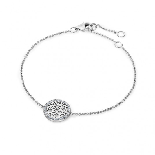 SOFIA strieborný náramok ornament v kruhu so zirkónmi CK9010233610-15-17