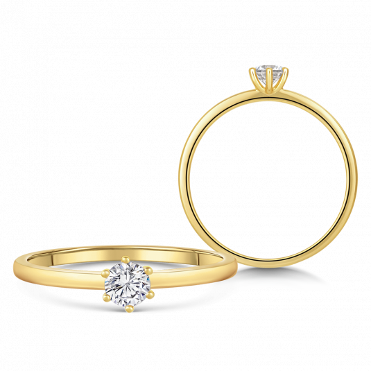 SOFIA DIAMONDS zlatý zásnubní prsten s diamantem 0,25 ct prsten BDRB00083YG