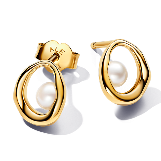 PANDORA ESSENCE pozlacené náušnice s perlami náušnice 263295C01