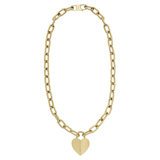 FOSSIL náhrdelník Harlow Linear Texture Heart náhrdelník FOJF04656710