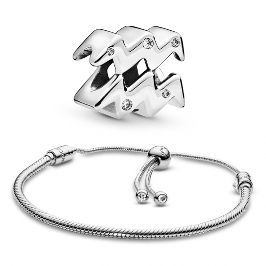 PANDORA set Birthdays - znamení Vodnář šperkový set 599652C01-2+798415C01