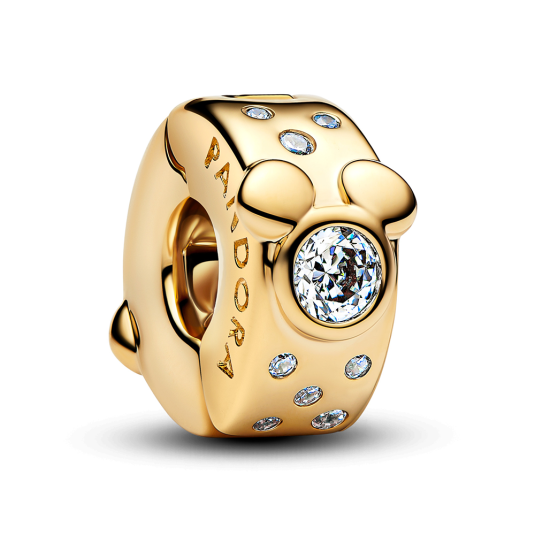PANDORA Disney pozlacený klipový korálek Minnie a Mickey přívěšek 764130C01