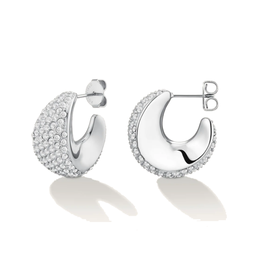 ROSEFIELD ocelové náušnice Pave Moon náušnice JEPMS-J1225