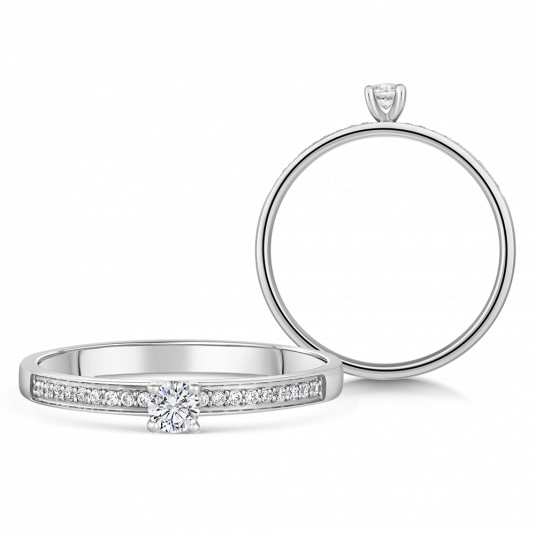 SOFIA DIAMONDS zlatý zásnubní prsten s diamanty 0,15 ct prsten BDRB00213WG