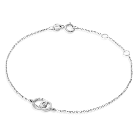 SOFIA DIAMONDS zlatý náramek spojené kruhy s diamanty 0,035 ct náramek GEMBS28290-18