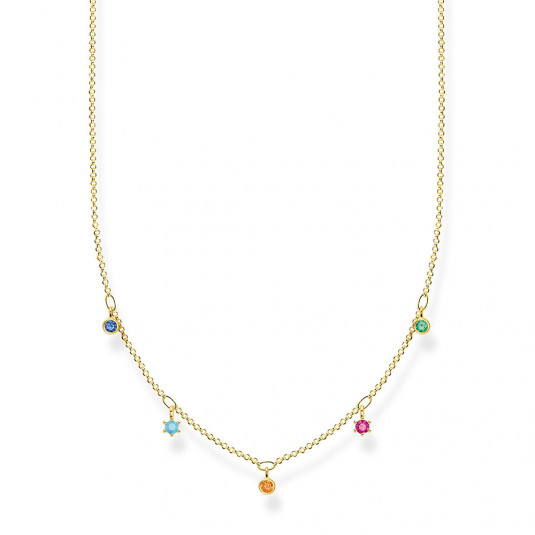 THOMAS SABO KE2174 644 7 L45V   Collana da donna in argento sterling 925 con volpe artica e zirconi bianchi, lunghezza 45 cm, 45 cm, Argento sterling