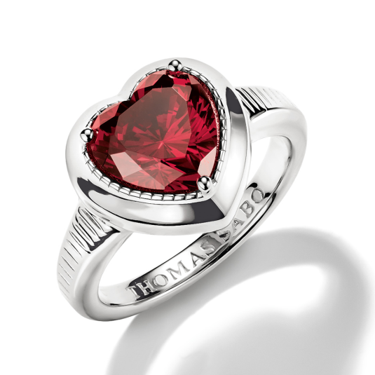THOMAS SABO prsteň Red Heart Zirconia TR2524-051-10