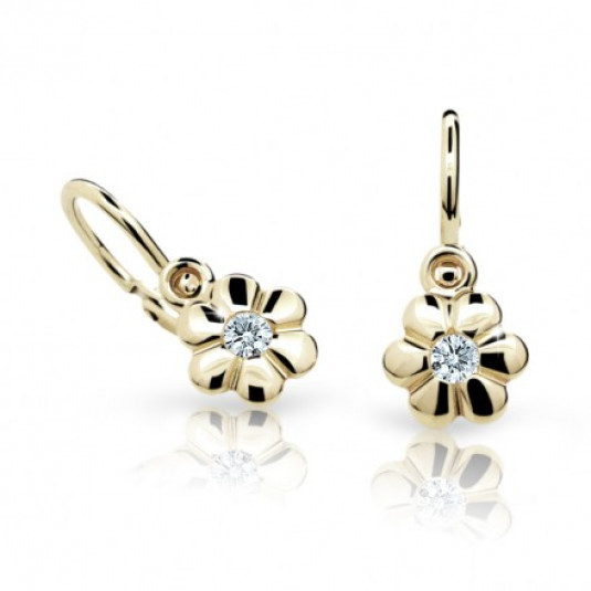 CUTIE DIAMONDS zlaté náušnice květiny C1736 náušnice ND1736-10-D-X-1