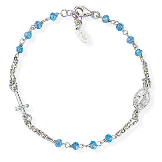 AMEN stříbrný náramek Rosaries Crystal náramek BROBC3
