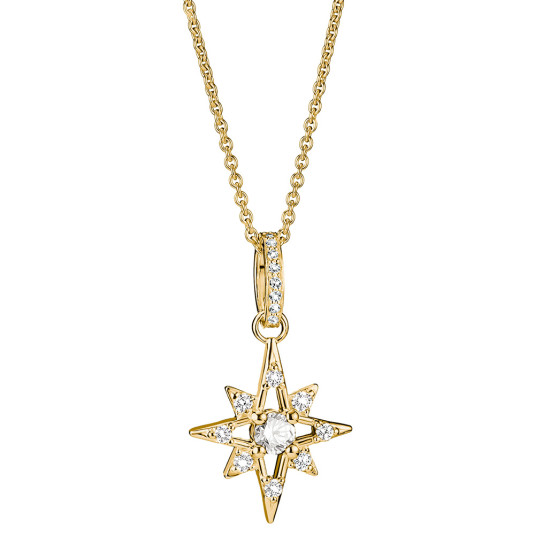 THOMAS SABO náhrdelník Star with white zirconia náhrdelník KE2394-M01-14