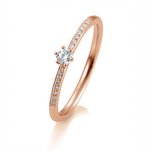 SOFIA DIAMONDS Prsten 14 k růžové zlato s diamanty 0,17 ct prsten BE41/05803-R