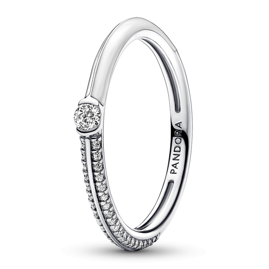 PANDORA ME Pavé és fehér dupla gyűrű M-192528C02 - Szofia.hu