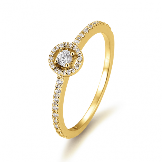 SOFIA DIAMONDS Prsten 14 k žluté zlato s diamanty 0,22 ct prsten BE41/05800-Y