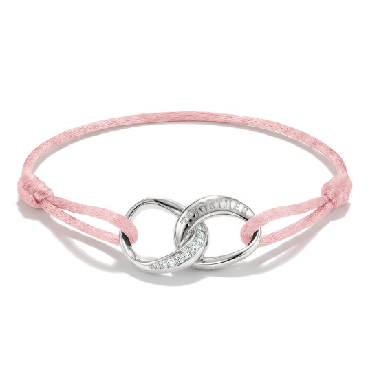 THOMAS SABO textilní růžový náramek Together with white zirconia náramek A2236-051-9