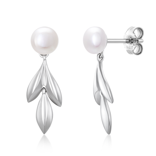 SOFIA stříbrné náušnice s bílou perlou náušnice WWPS170389E-1