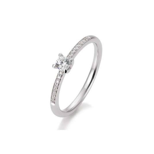 SOFIA DIAMONDS prsten z bílého zlata s diamantem 0,23 ct prsten BE41/85951-W