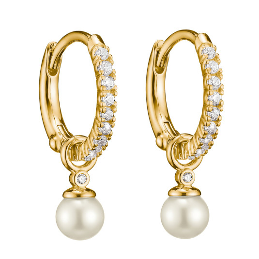 THOMAS SABO náušnice Pearl with white zirconia náušnice CR702-M01-14
