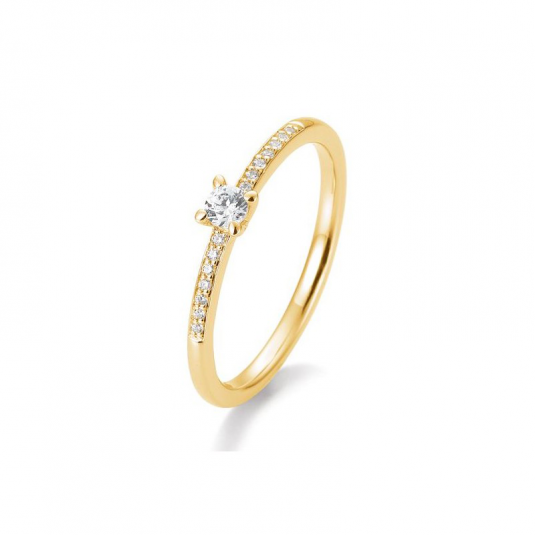 SOFIA DIAMONDS prsten ze žlutého zlata s diamantem 0,17 ct prsten BE41/85950-Y