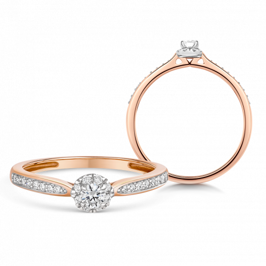 SOFIA DIAMONDS zlatý zásnubní prsten s diamantem 0,23 ct prsten UDRG48708R-H-I1