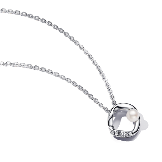 PANDORA ESSENCE náhrdelník s perlou a zirkony náhrdelník 393303C01