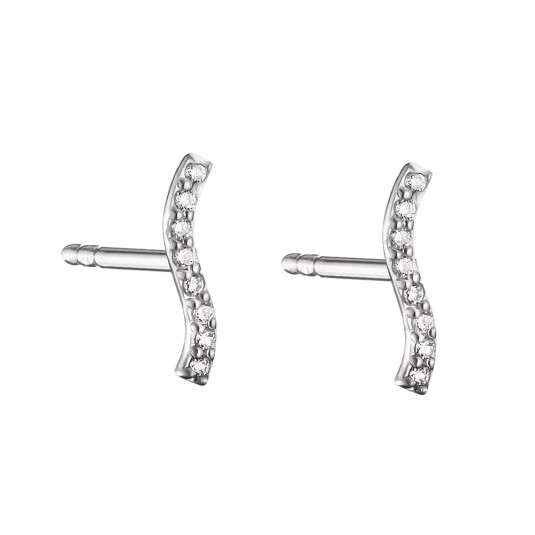 THOMAS SABO náušnice Curved white zirconia náušnice H2366-051-14
