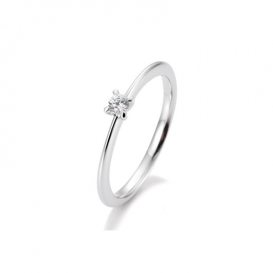SOFIA DIAMONDS prsten z bílého zlata s diamantem 0,10 ct prsten BE41/05633-W
