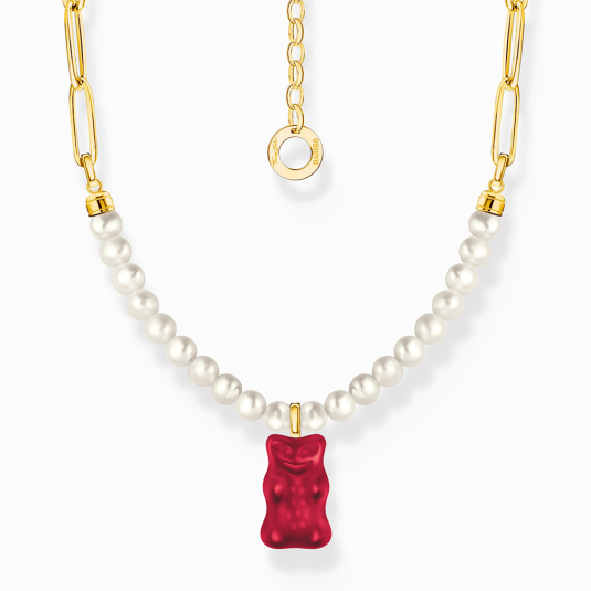 THOMAS SABO x HARIBO náhrdelník Red goldbears & pearls náhrdelník KE2207-430-10