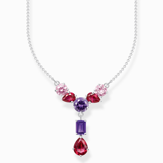 THOMAS SABO náhrdelník Y-shape with pink, red and violet zirconia náhrdelník KE2195-477-7-L45V