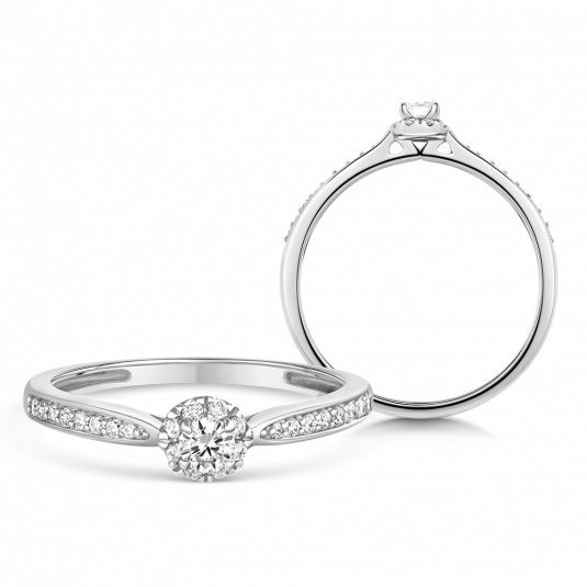 SOFIA DIAMONDS zlatý zásnubní prsten s diamanty 0,23 ct prsten UDRG48708W-H-I1