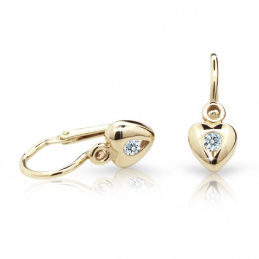 CUTIE DIAMONDS zlaté náušnice srdce C1556 náušnice ND1556-10-D-X-1