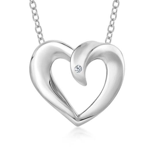 SOFIA DIAMONDS stříbrný přívěsek srdce s diamantem 0,01ct H/I přívěšek AUSCJJ1ZZ0P-B4