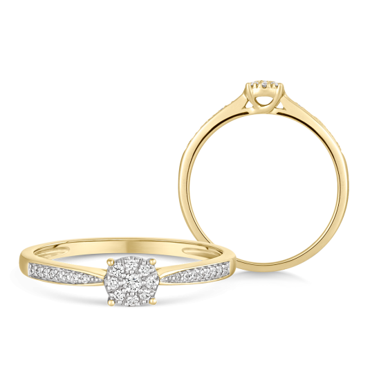 SOFIA DIAMONDS zlatý zásnubní prsten s diamanty 0,10 ct H/I1 prsten UDRG59133Y-H-I1