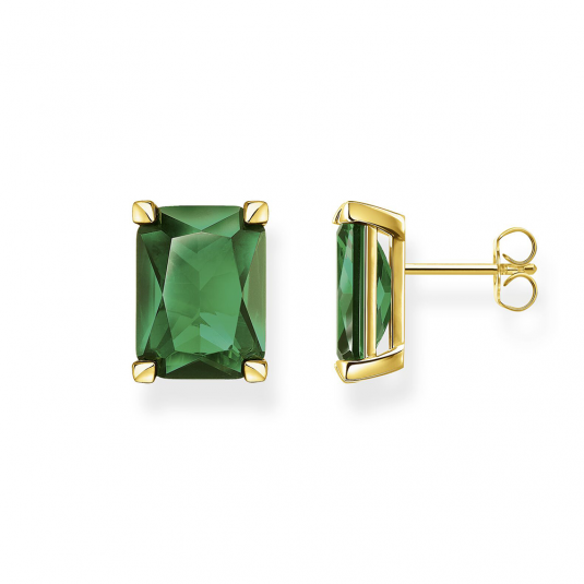THOMAS SABO náušnice Green stone gold náušnice H2167-472-6