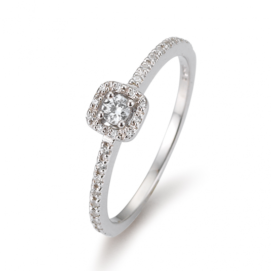 SOFIA DIAMONDS Prsten 14 k bílé zlato s diamanty 0,22 ct prsten BE41/05802-W