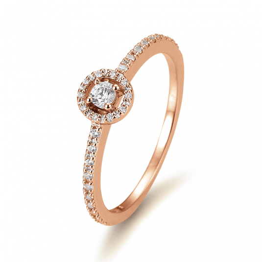 SOFIA DIAMONDS Prsten 14 k růžové zlato s diamanty 0,22 ct prsten BE41/05800-R