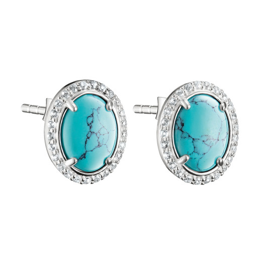 THOMAS SABO náušnice Turquoise stone and white zirconia náušnice H2354-405-17