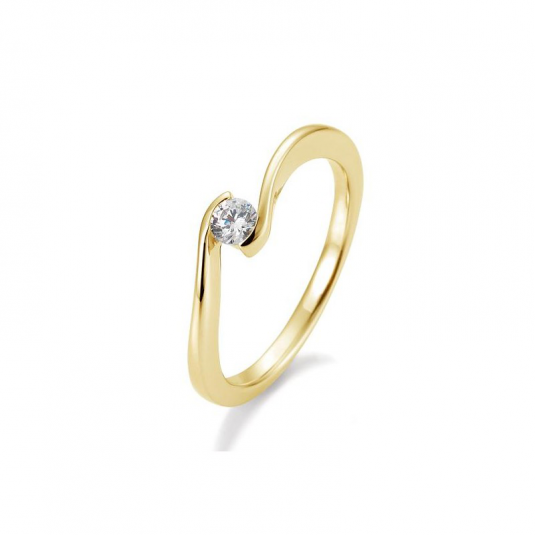 SOFIA DIAMONDS prsten ze žlutého zlata s diamantem 0,15 ct prsten BE41/85941-Y